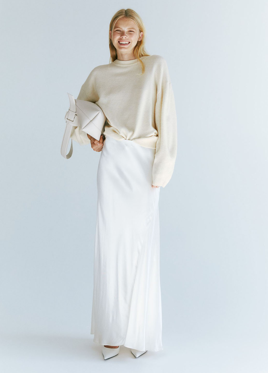 Кремовий демісезонний джемпер оверсайз H&M