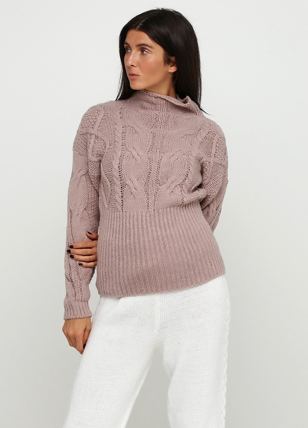 Светло-розовый демисезонный свитер Dins Tricot