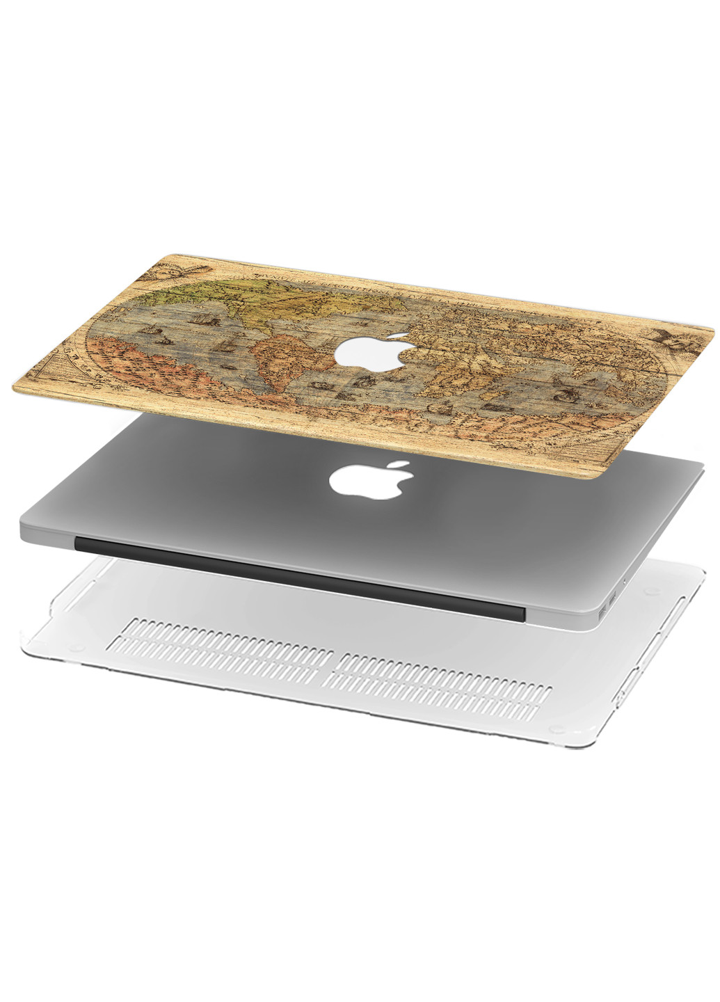 Чохол пластиковий для Apple MacBook Pro 13 A1278 Дерев'яна карта (Wooden Map) (6347-1863) MobiPrint (218528483)