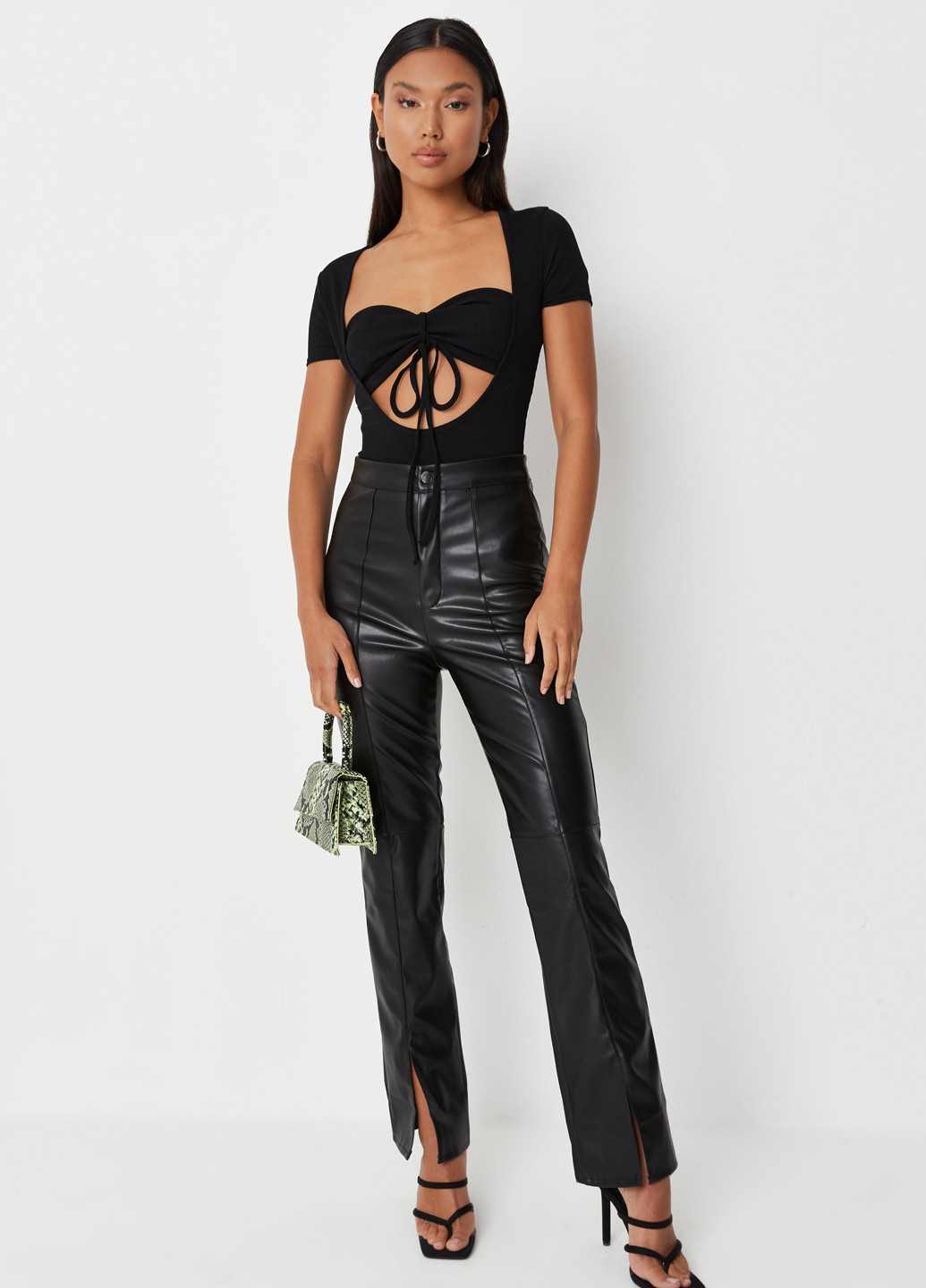 Чорний літній комплект (боді, топ) Missguided