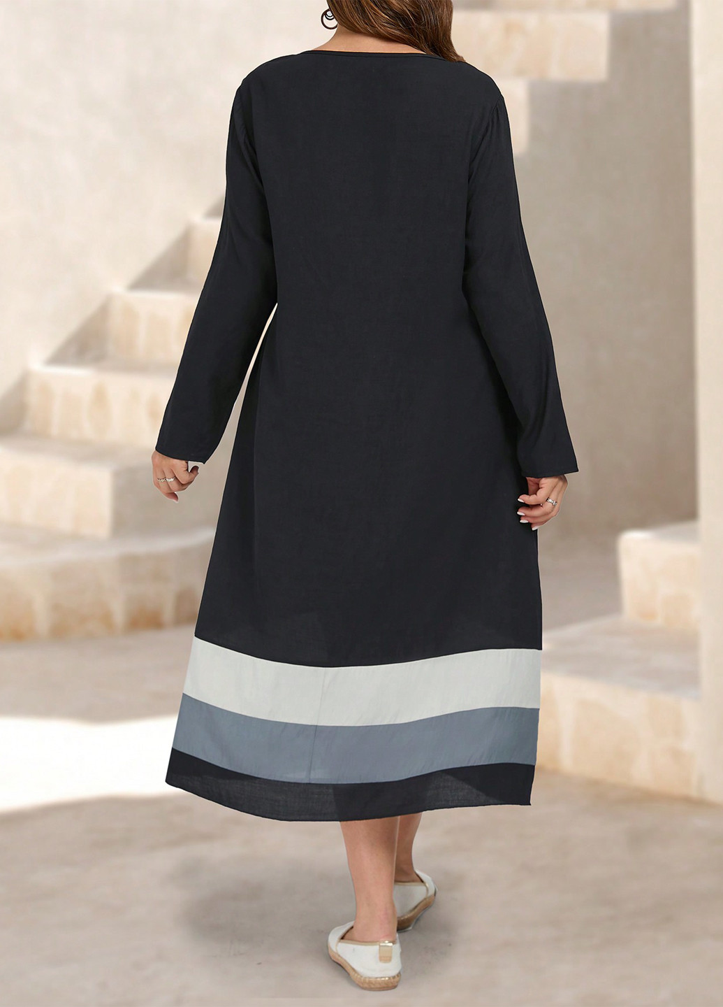 Чорна кежуал сукня а-силует SHEIN колор блок