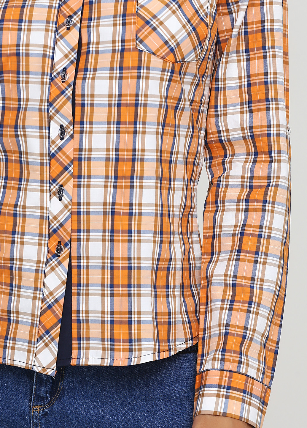 Оранжевая кэжуал рубашка в клетку Exclusive