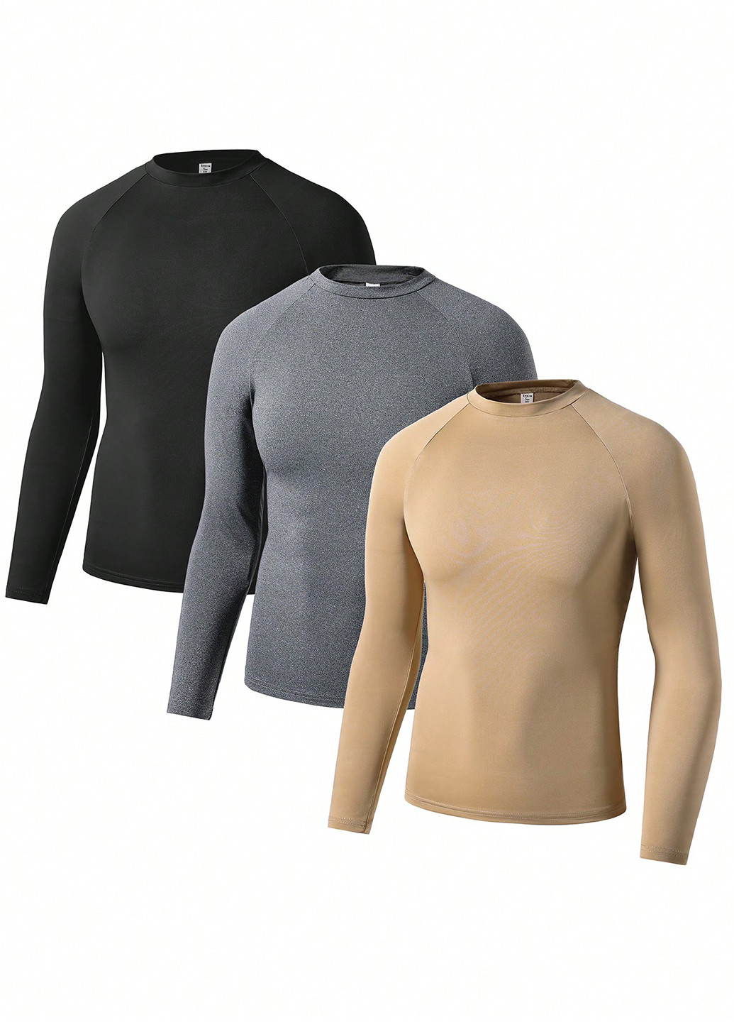 Коричневый демисезонный кэжуал лонгслив SHEIN однотонный