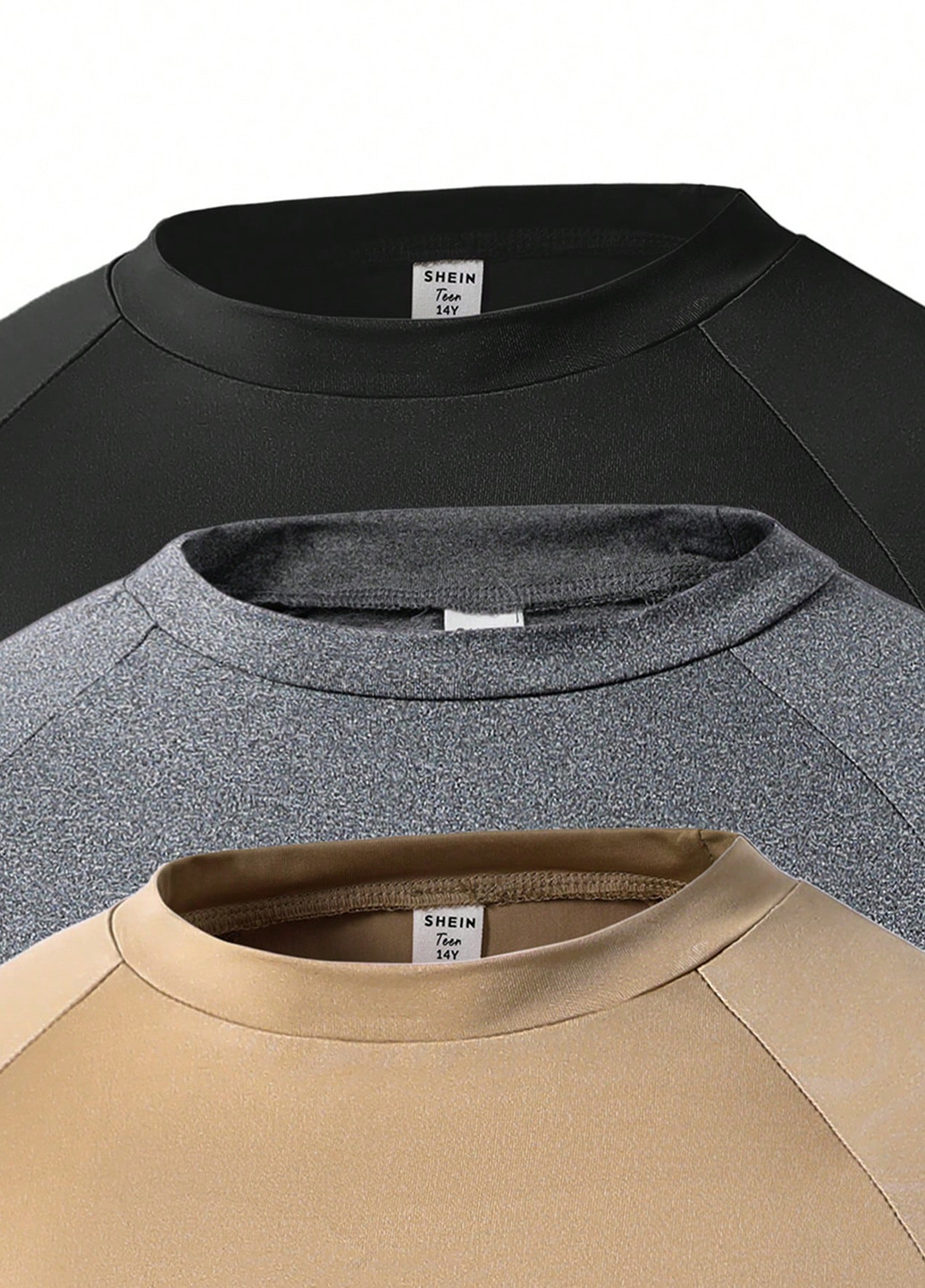 Коричневый демисезонный кэжуал лонгслив SHEIN однотонный