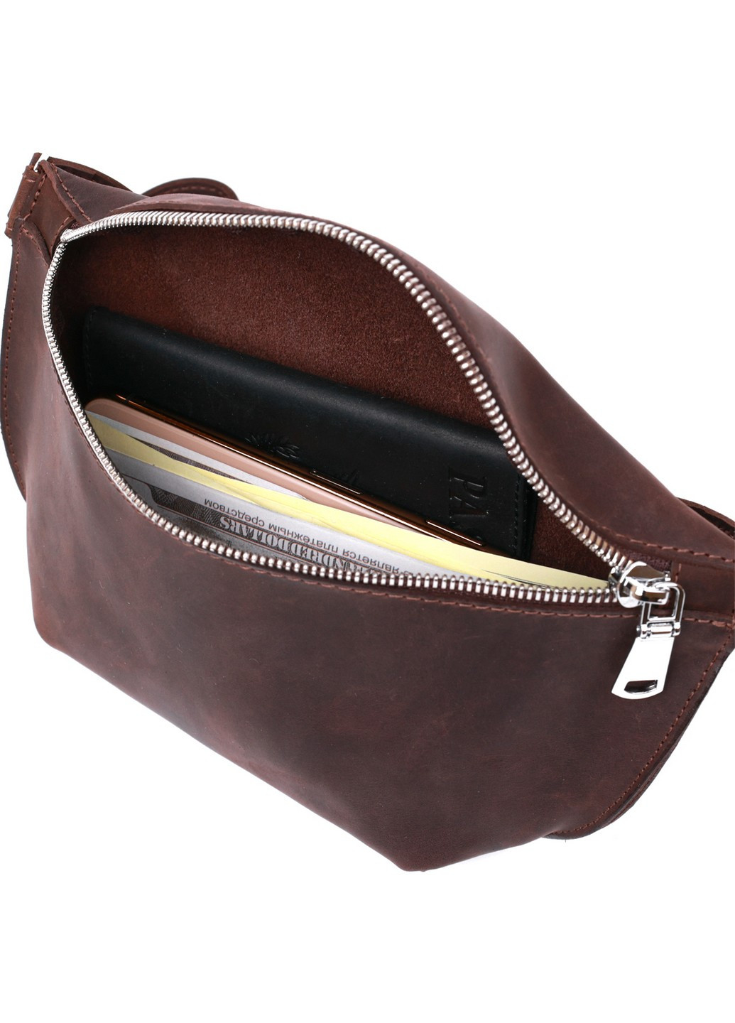 Кожаная бананка 22х13,5х6 см Shvigel (253660468)