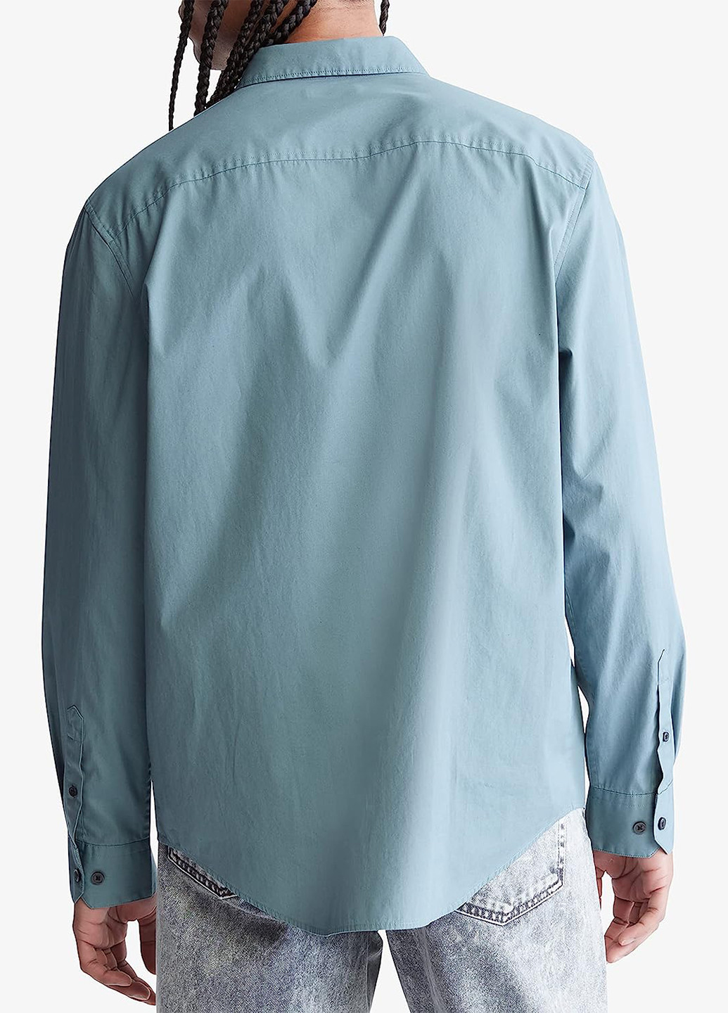 Светло-голубой кэжуал рубашка однотонная Calvin Klein