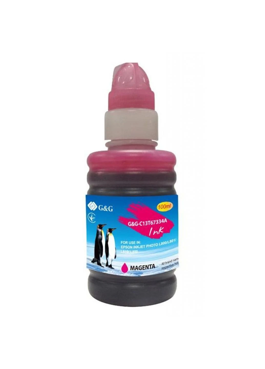 Чернила Epson L800 magenta, контейнер 100мл (-C13T67334A) G&G Epson L800 magenta, контейнер 100мл (247487752)