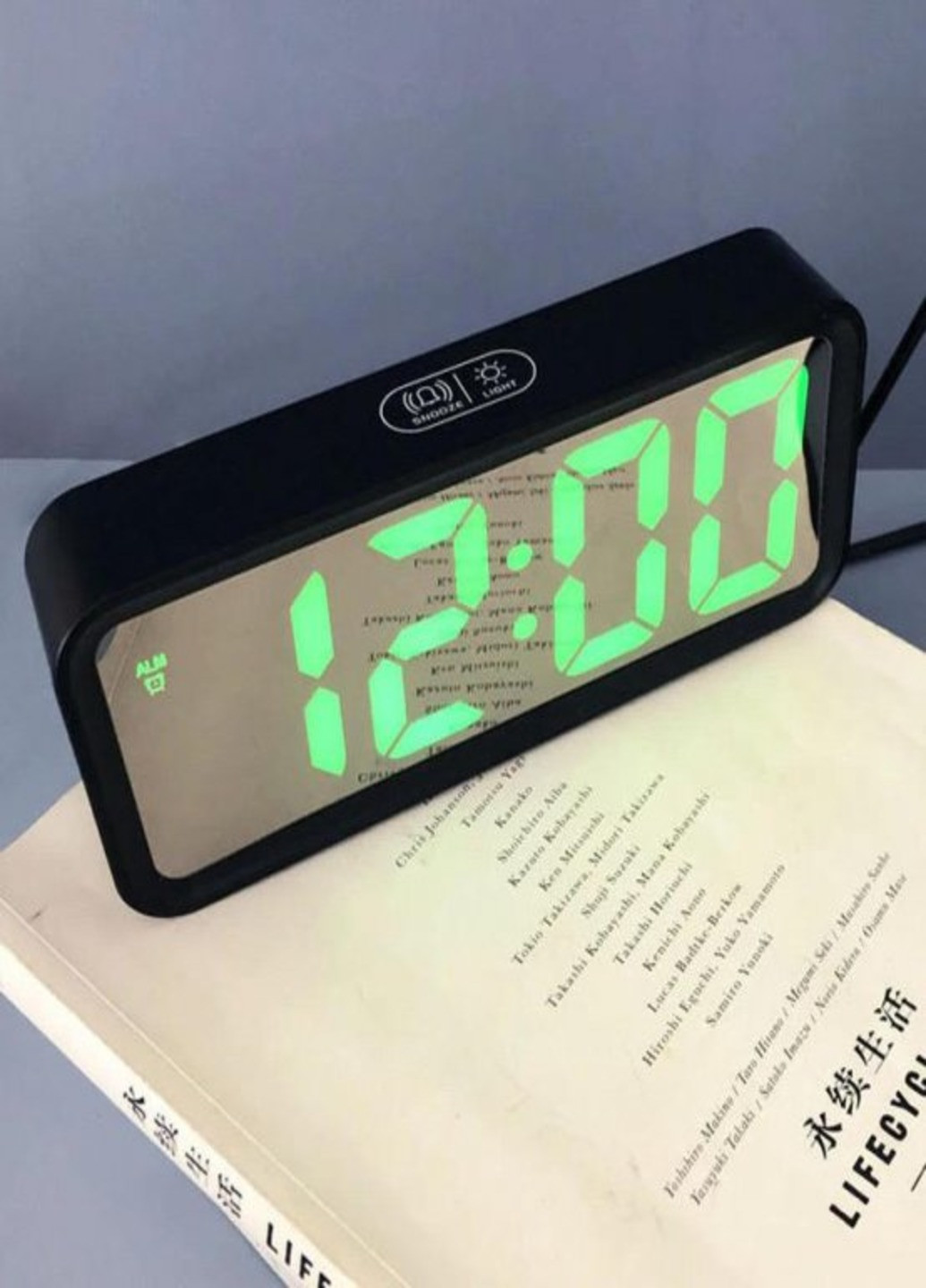 Настольные часы -6508L с зеленой подсветкой электронные зеркальные VST (253772470)