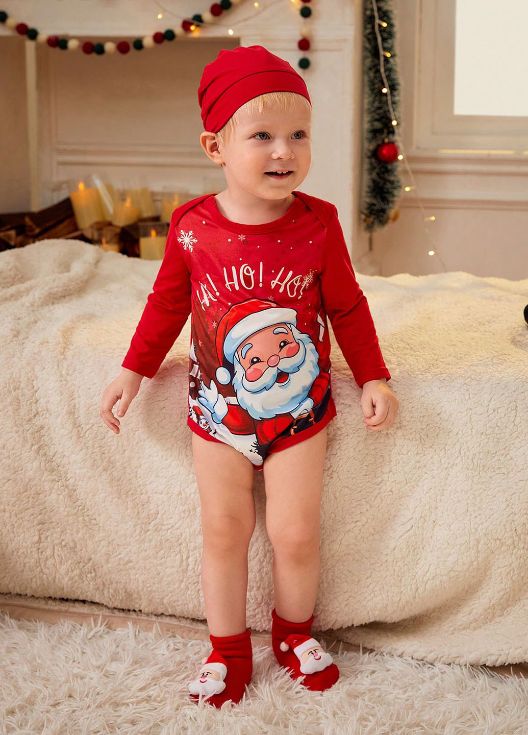 Червоний демісезонний комплект (боді, шапка) SHEIN