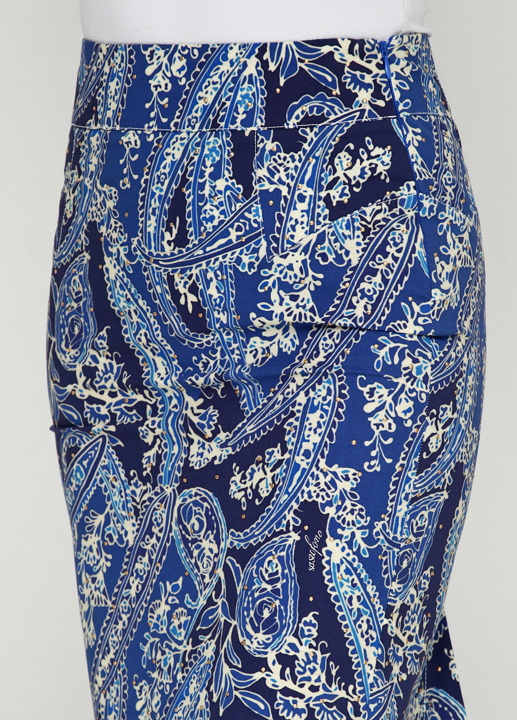 Синяя кэжуал с абстрактным узором юбка Sassofono мини