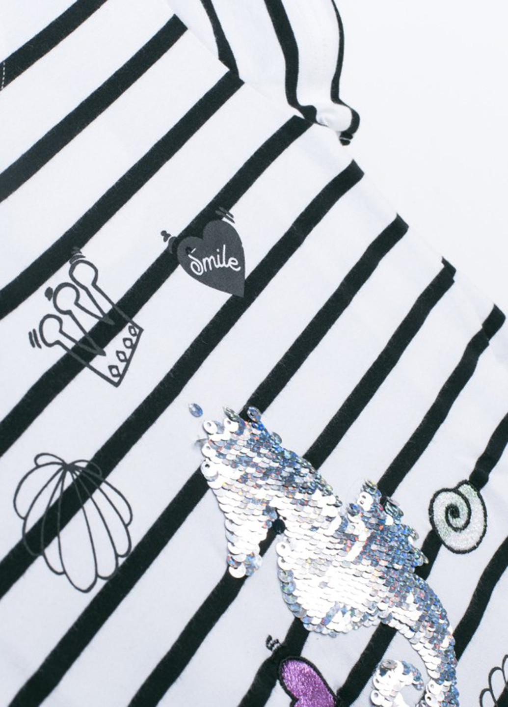 Чорно-біла літня футболка Coccodrillo