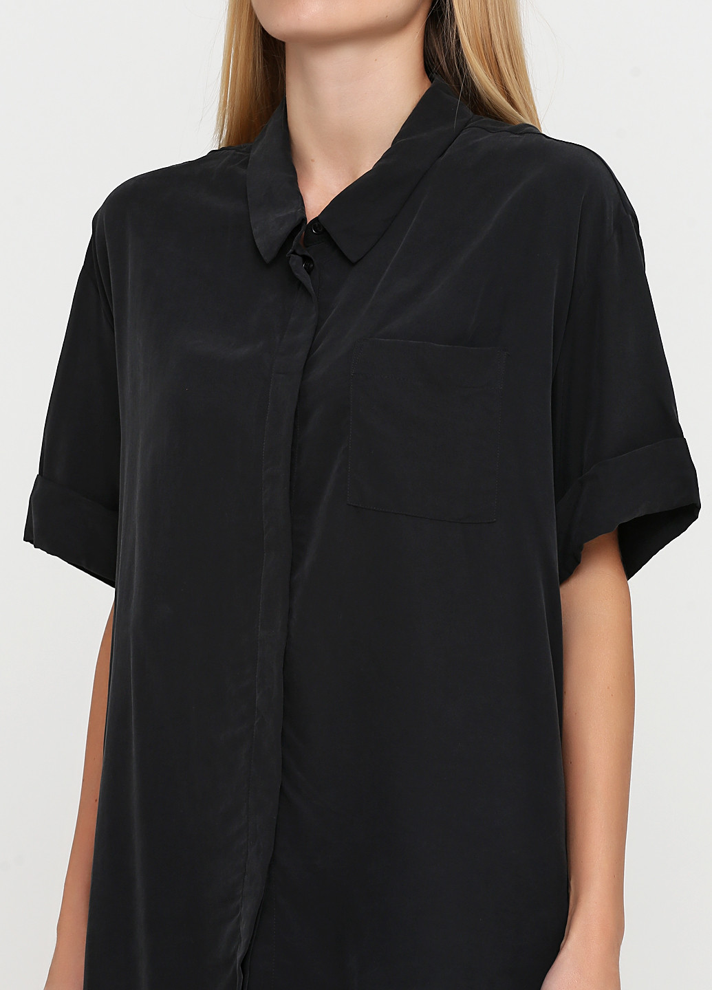 Темно-серая летняя блуза Weekday