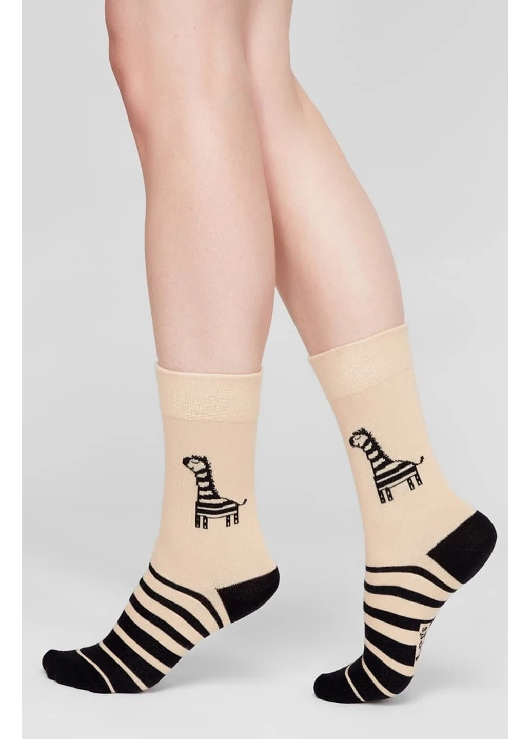 Бежевые носки женские хлопковые socks 114 (3пары) Legs рисунки (254993890)