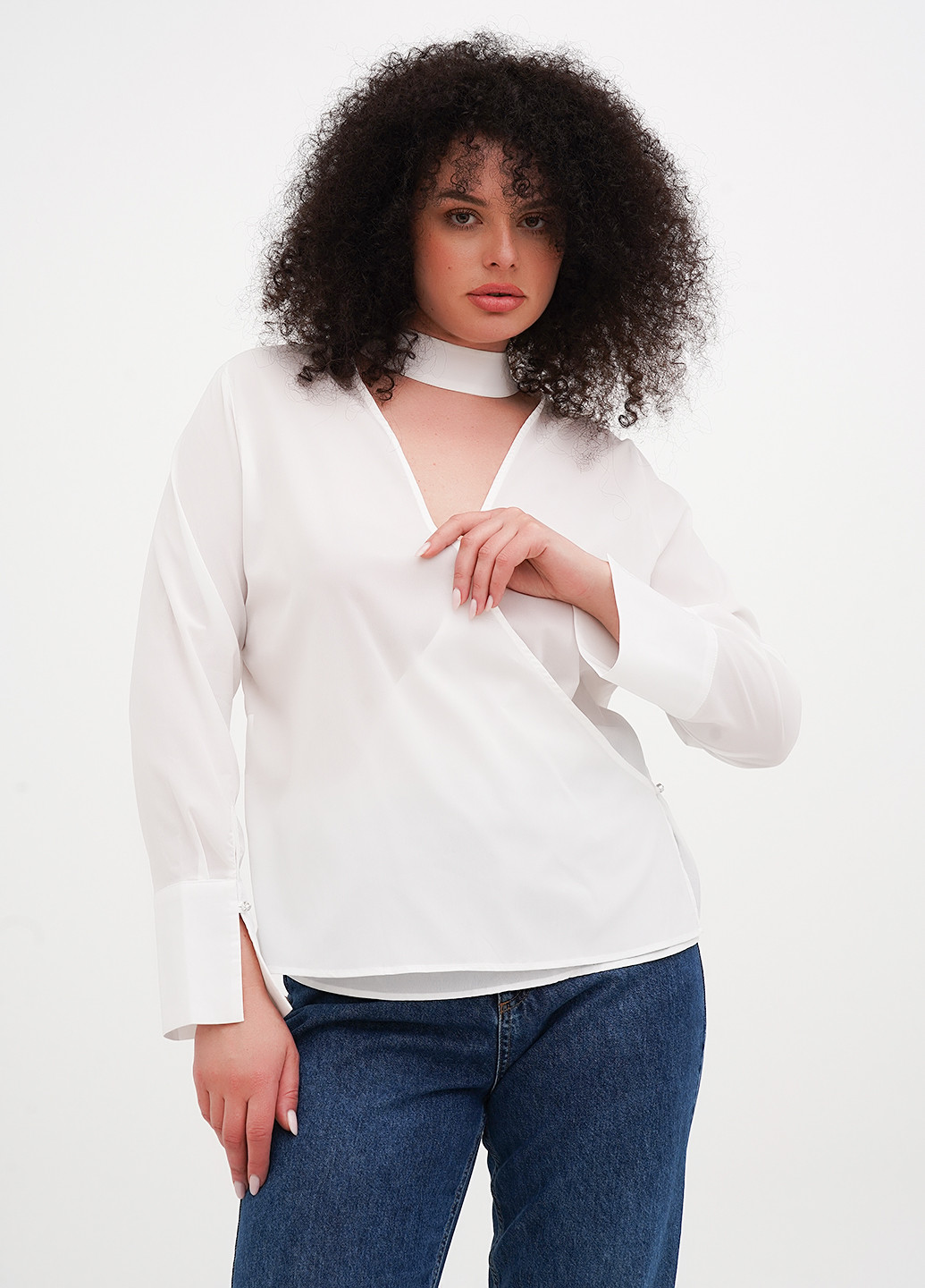 Біла блуза на запах Imperial