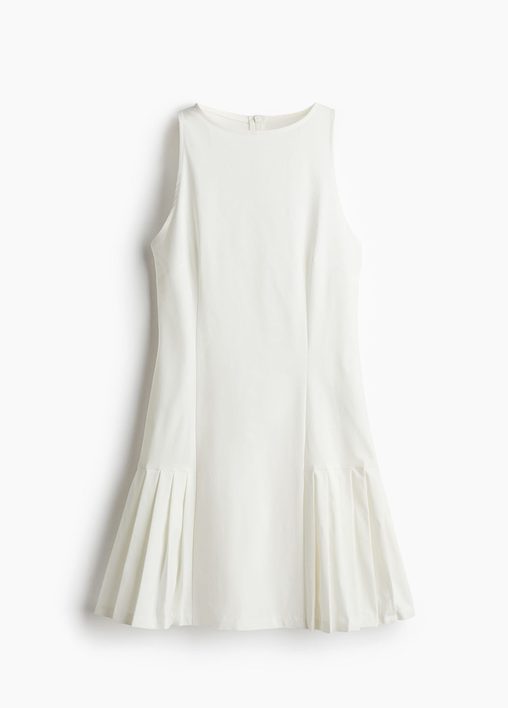 Белое кэжуал платье плиссированное H&M однотонное