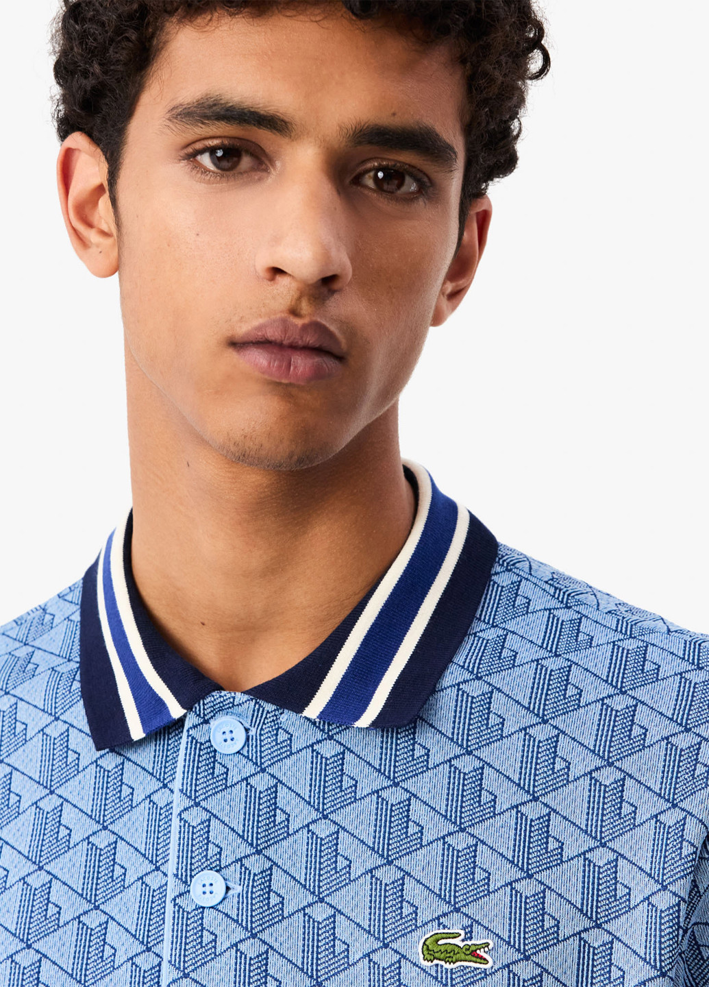 Серо-голубой футболка-поло для мужчин Lacoste с логотипом