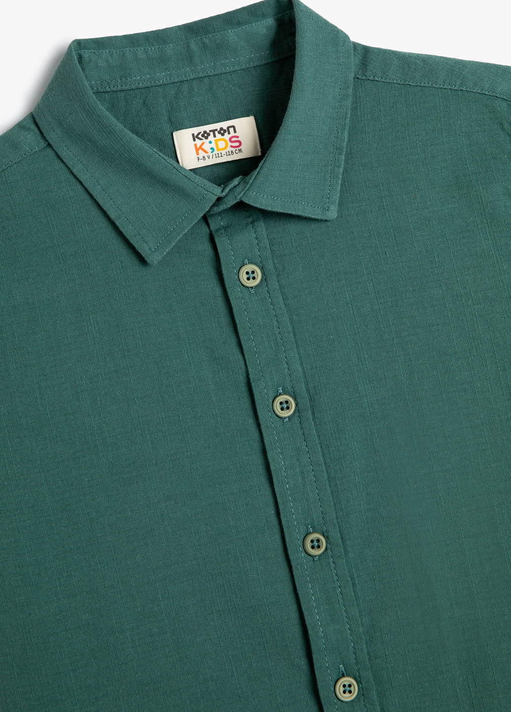 Темно-зеленая кэжуал рубашка однотонная KOTON