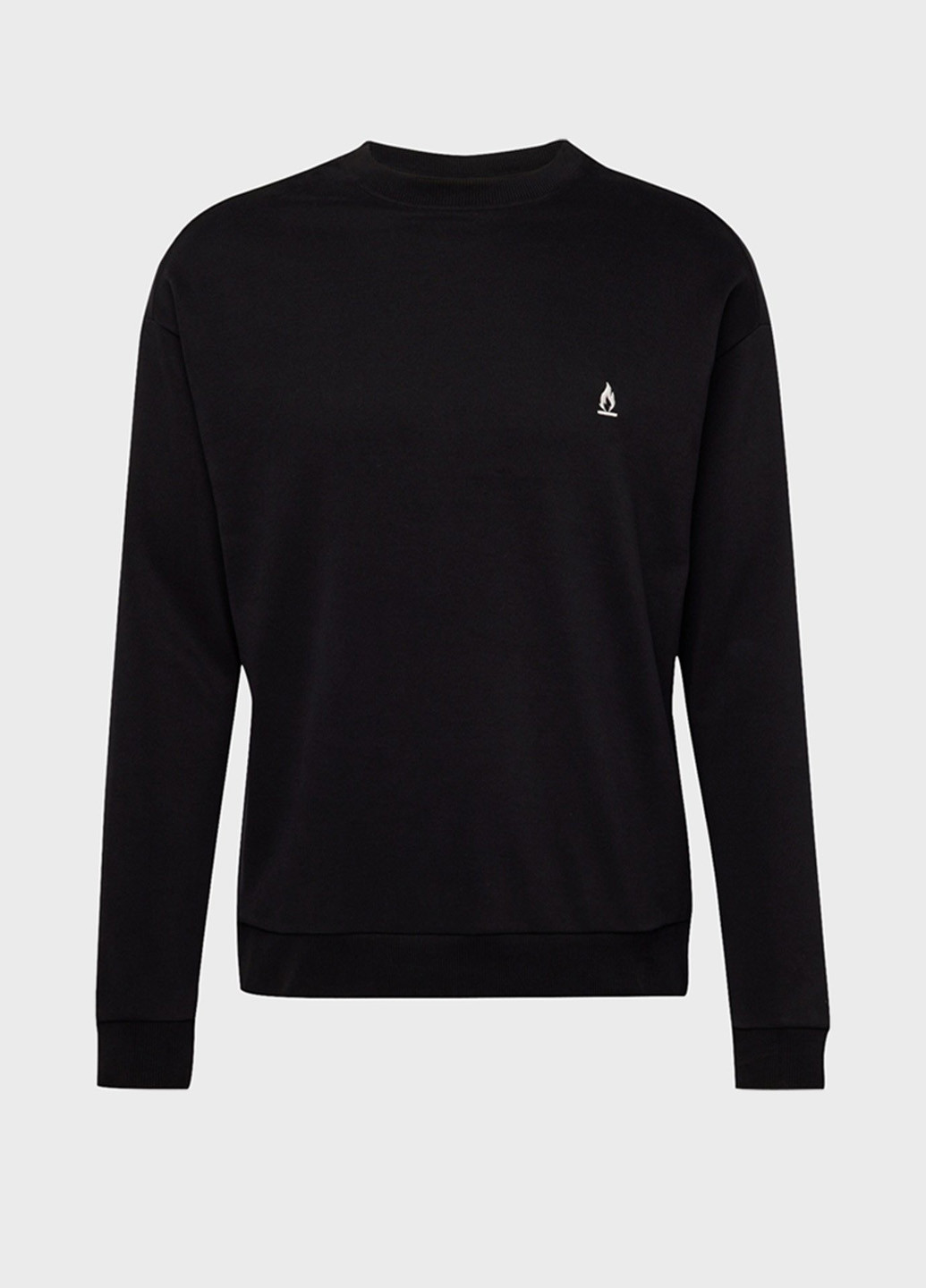 Чорний світшот Drykorn однотонний вишивка (315065303)