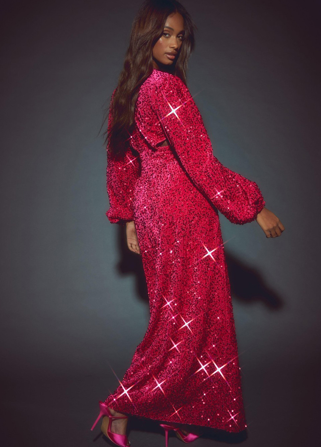 Рожева святковий, вечірня сукня Boohoo однотонна