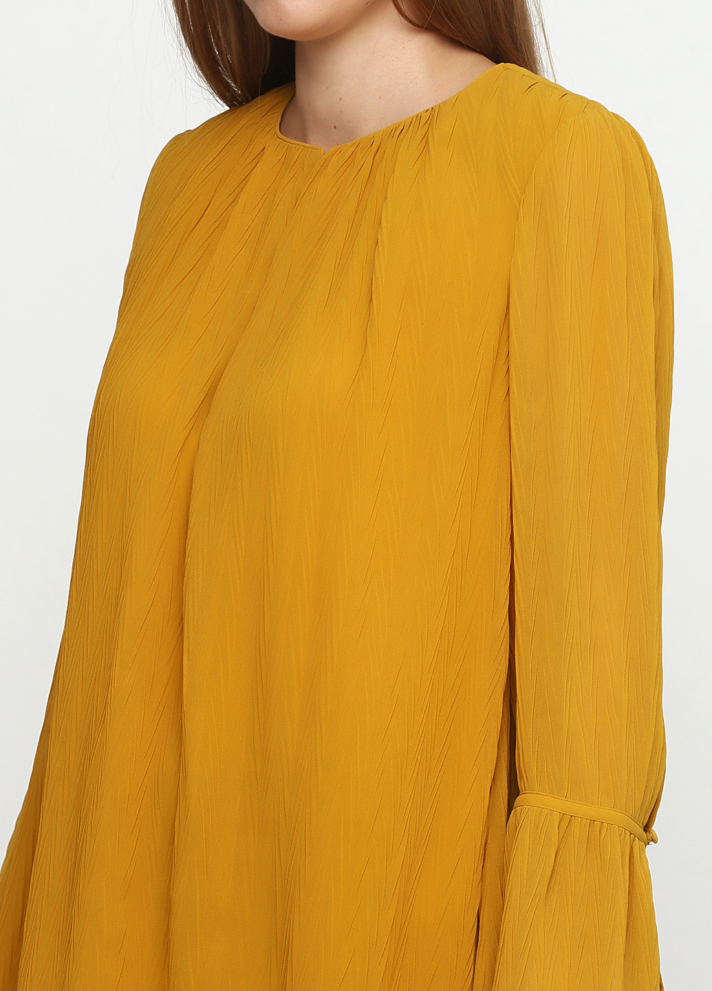 Горчичная демисезонная блуза Massimo Dutti