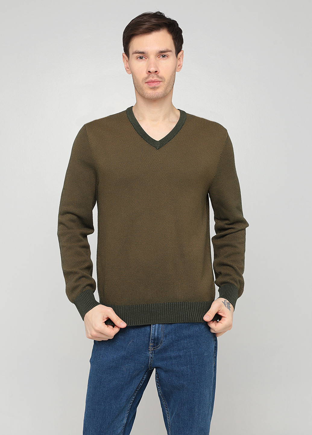 Оливковий (хакі) демісезонний пуловер пуловер Lands' End