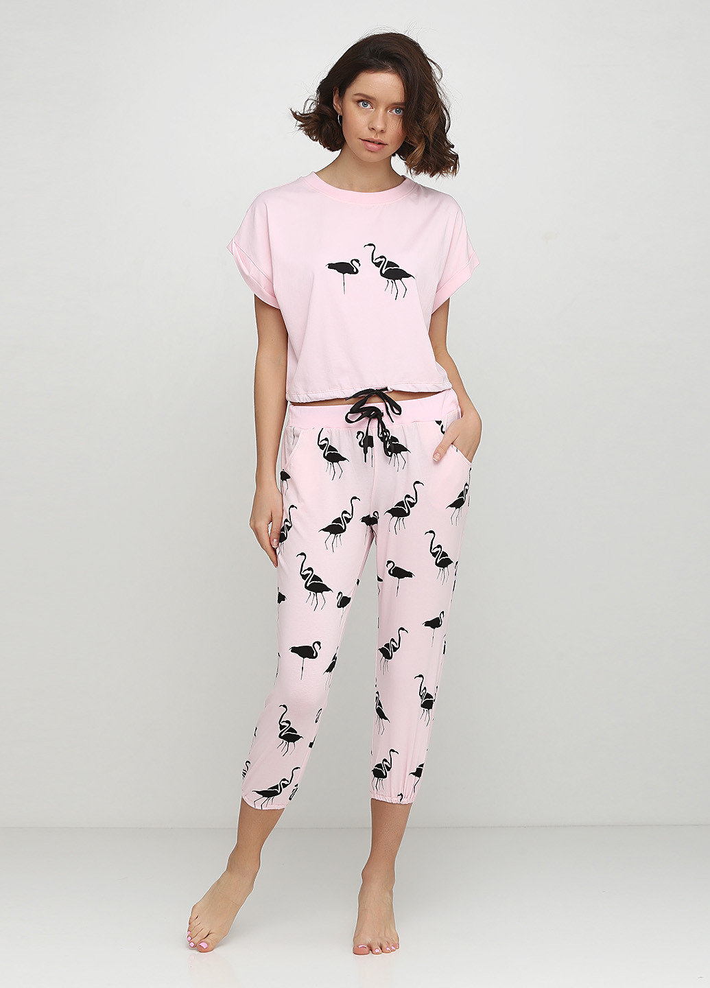 Светло-розовая всесезон пижама (футболка, брюки) Maria Lenkevich