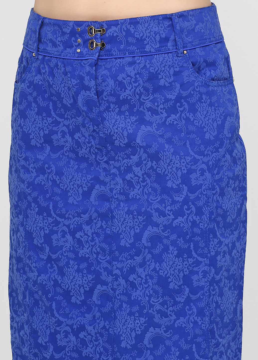 Синяя кэжуал цветочной расцветки юбка Sassofono карандаш