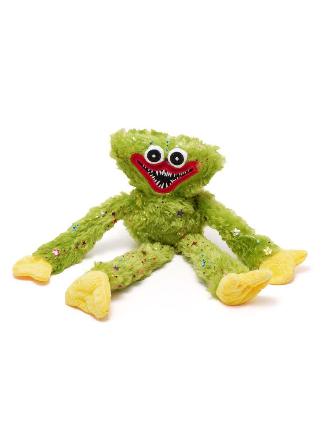 М'яка іграшка обіймашка Хагі Ваги салатова з блискітками та зірочками 40 см з липучками на лапках Unbranded (256544192)