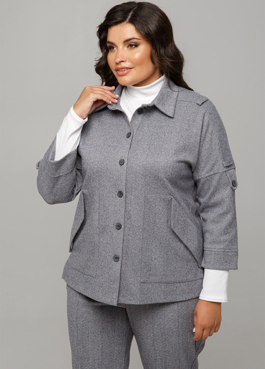 Серый женский жакет A'll Posa меланжевый - демисезонный