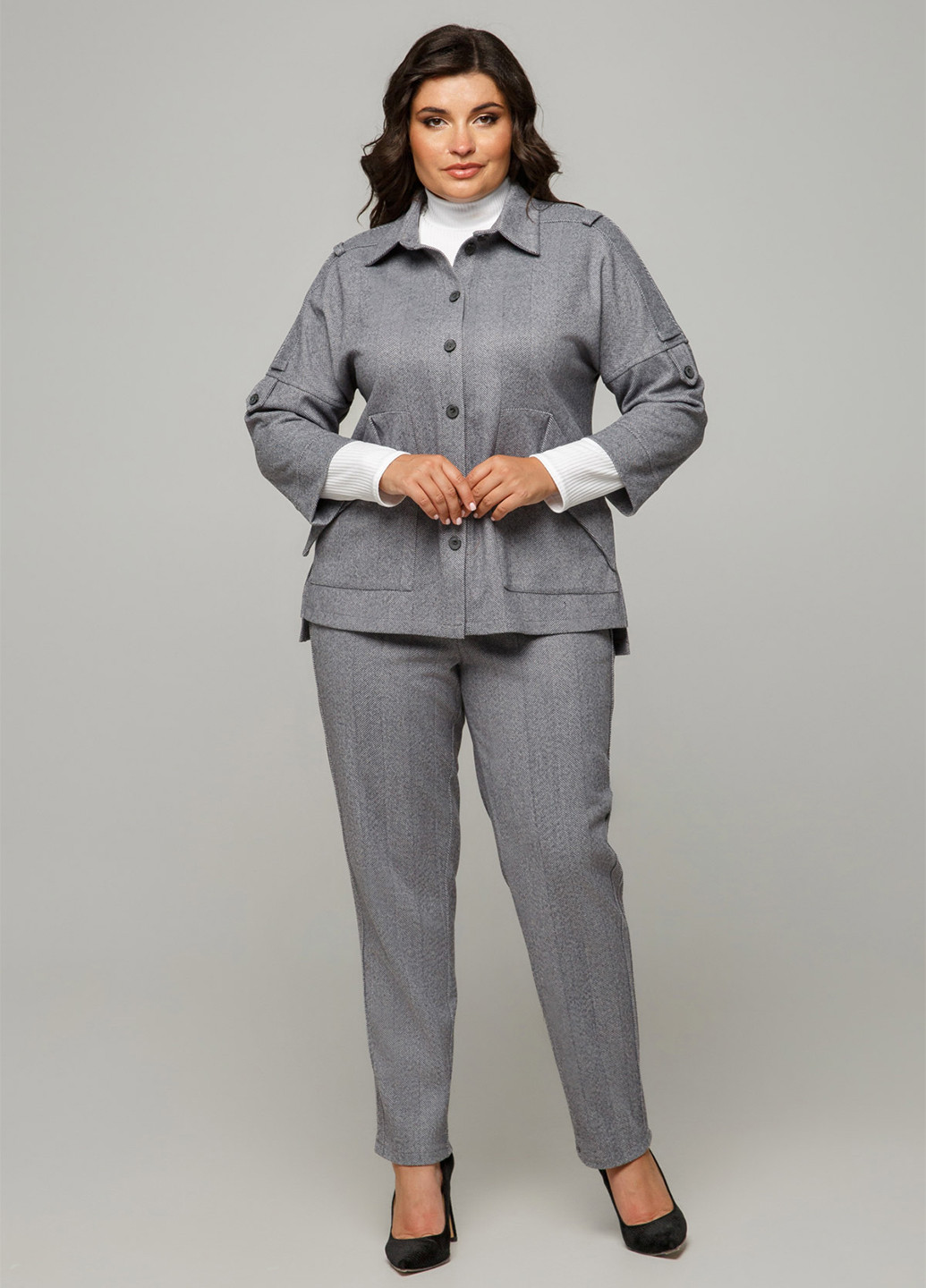 Серый женский жакет A'll Posa меланжевый - демисезонный