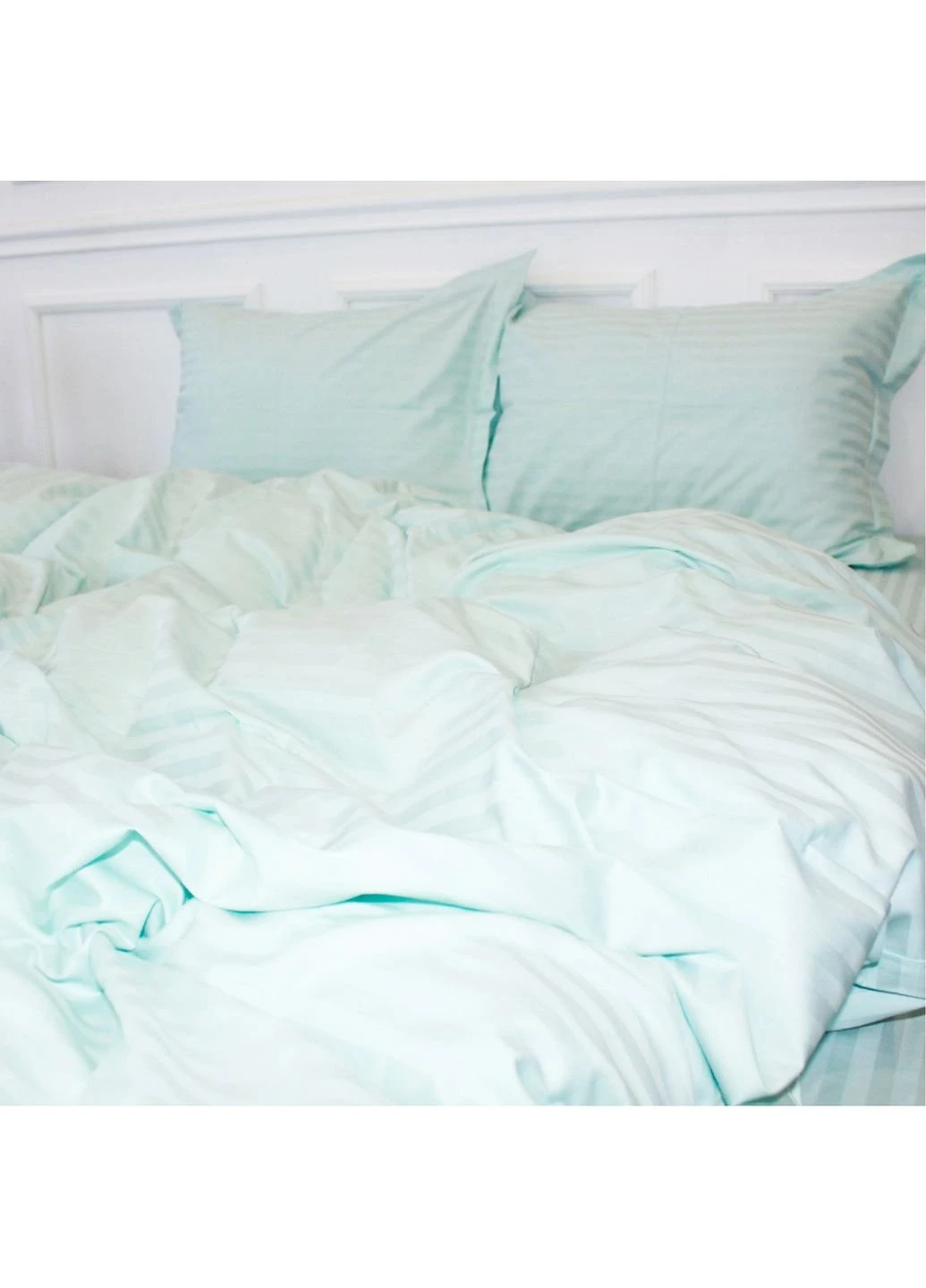 Постільна білизна Satin Stripe 30-0013 Azure 175х210 двоспальний (2200005252390) Mirson (254014155)
