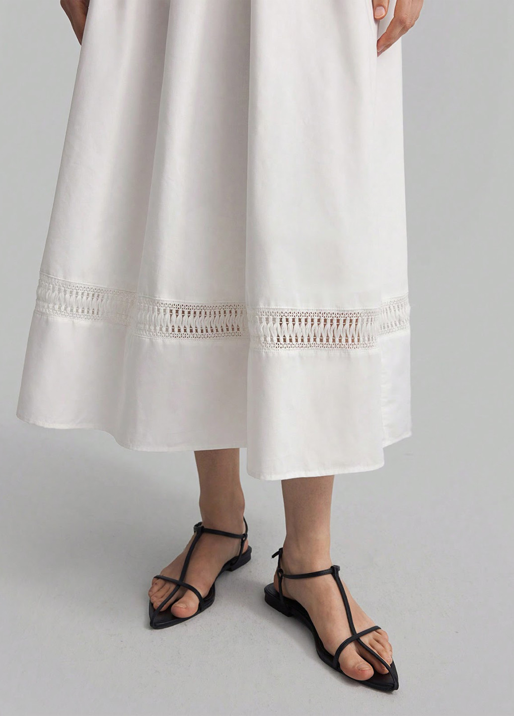 Белое кэжуал платье а-силуэт SHEIN однотонное