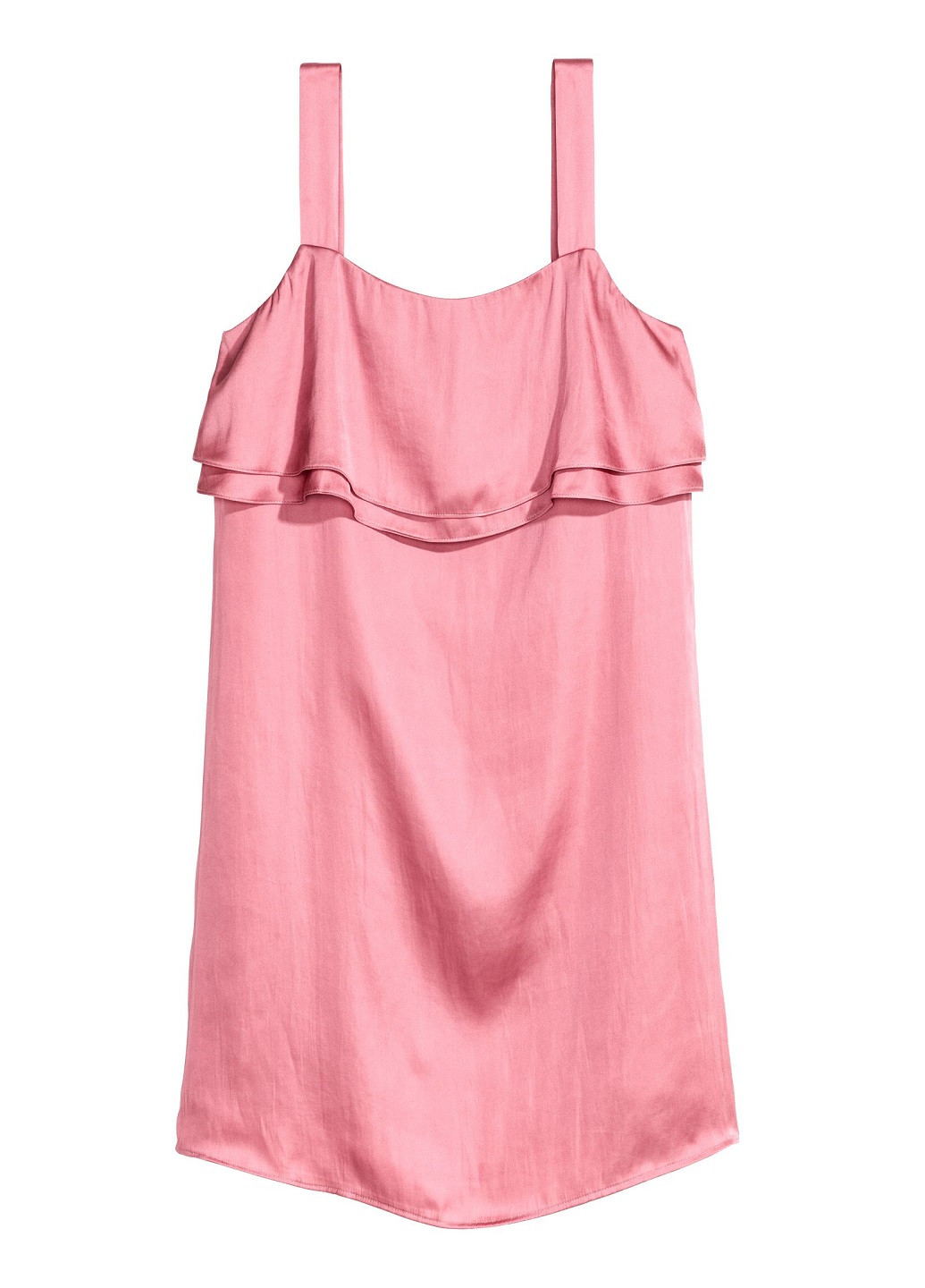 Розовое коктейльное платье а-силуэт H&M однотонное