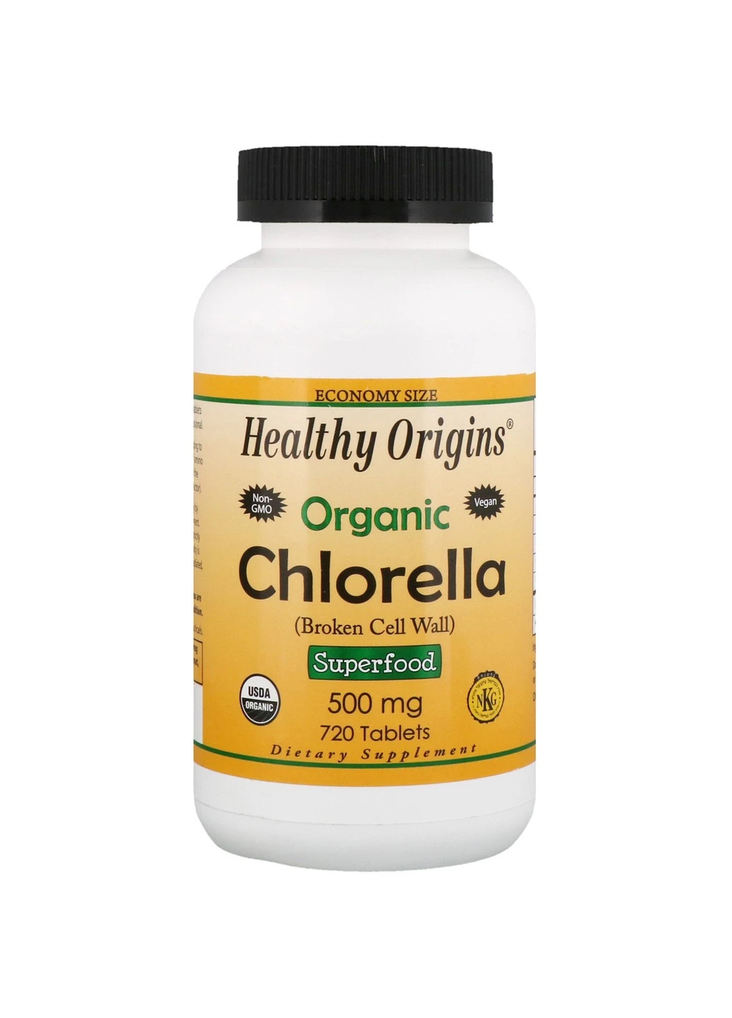 Органічна Хлорелла, Chlorella,, 500мг, 720 таблеток Healthy Origins (255407985)