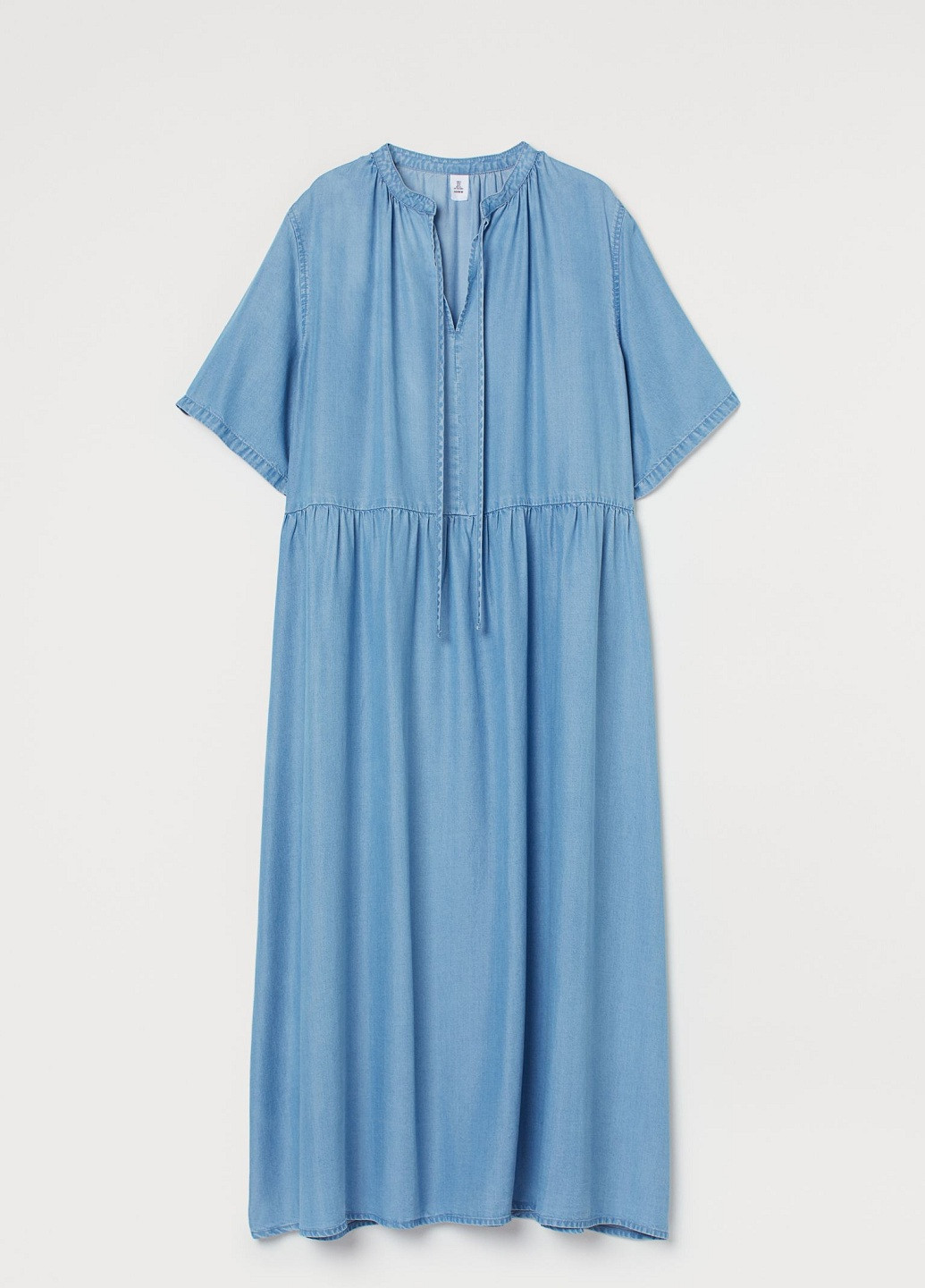 Светло-голубое джинсовое платье H&M однотонное