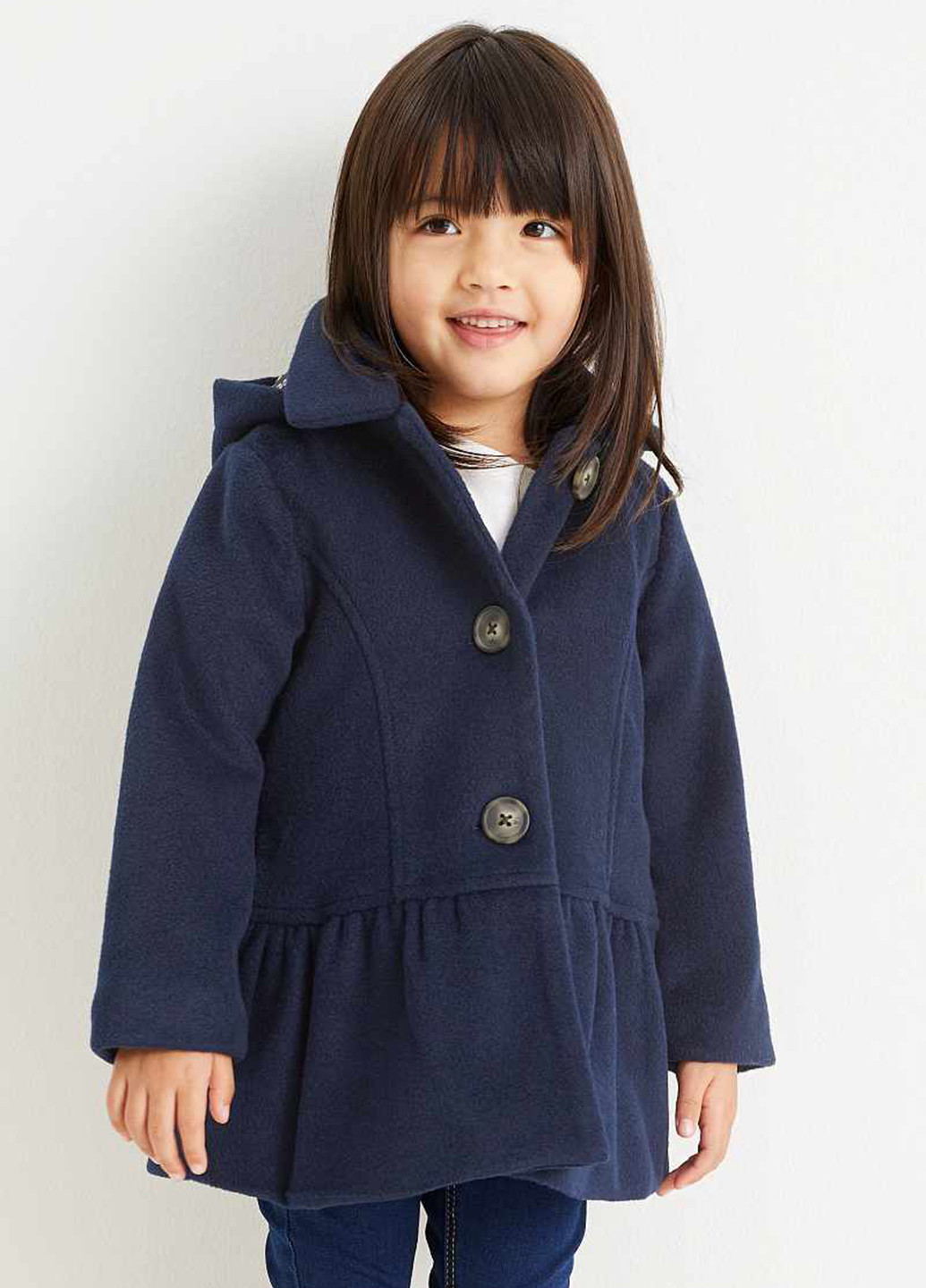 Темно-синє демісезонне Пальто однобортне C&A