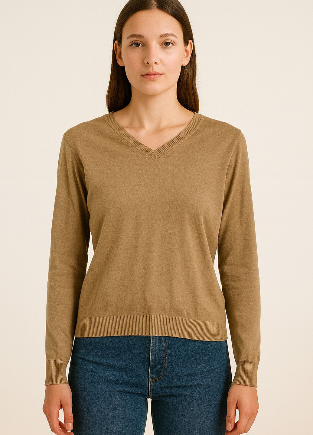 Гірчичний демісезонний пуловер пуловер Sassofono