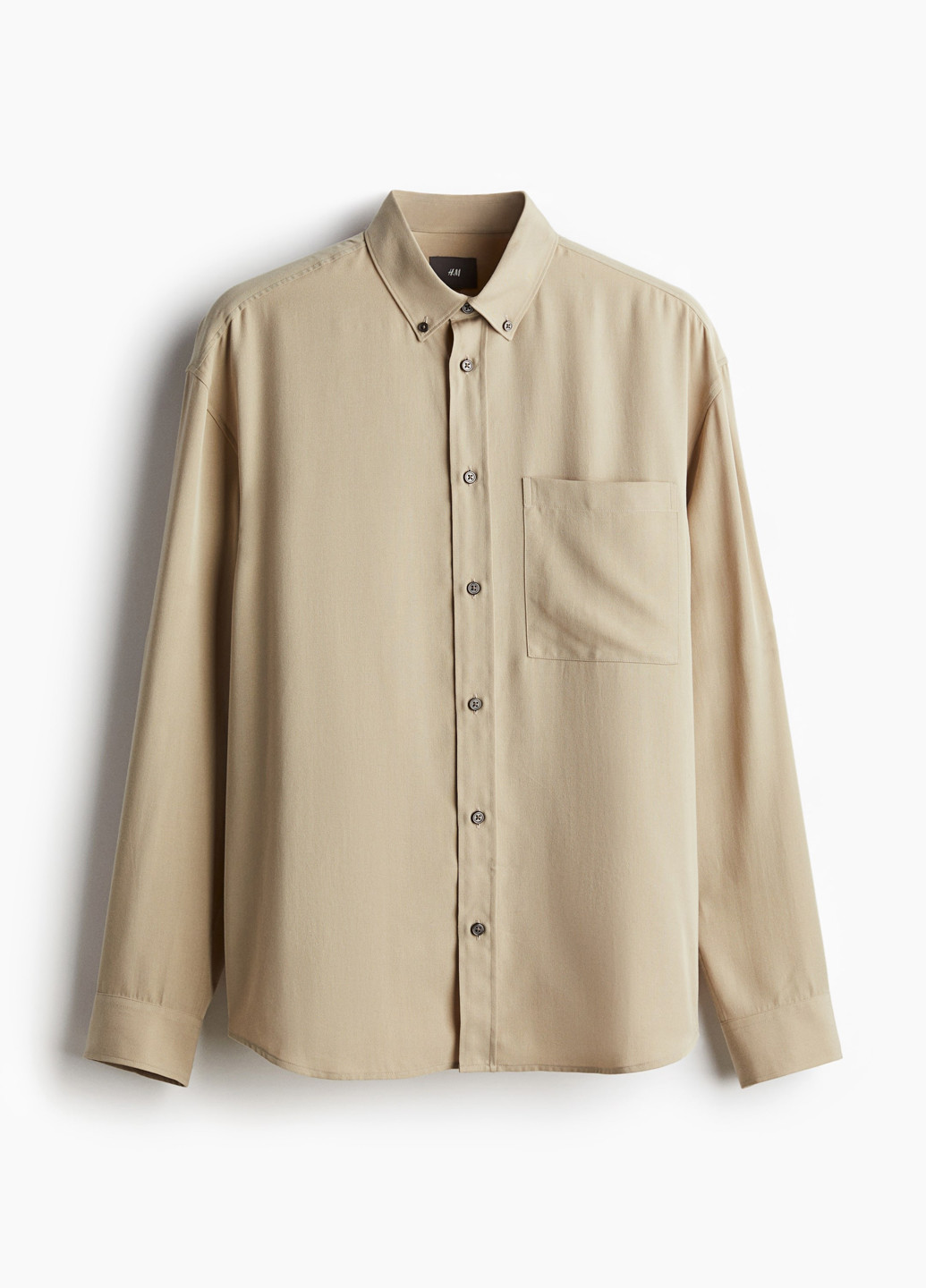 Бежевая кэжуал рубашка однотонная H&M