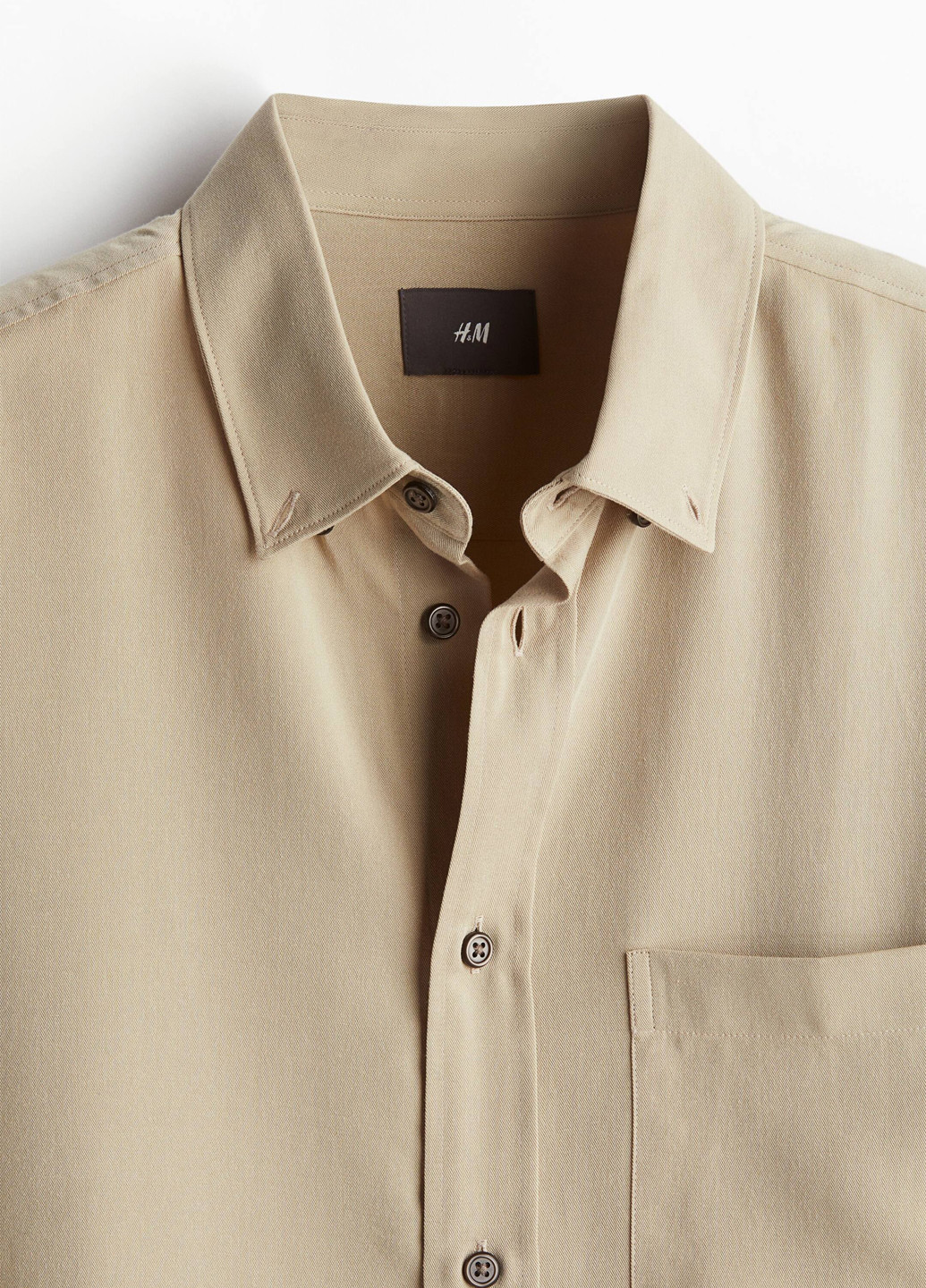 Бежевая кэжуал рубашка однотонная H&M