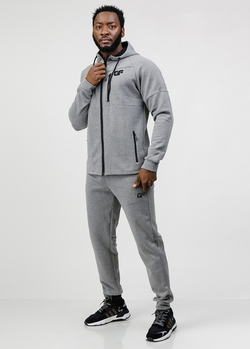 Світло-сірий демісезонний костюм (толстовка, брюки) брючний Go Fitness