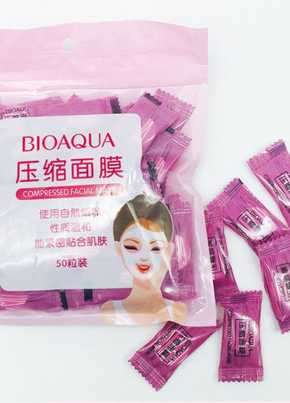 Прессованная тканевая маска для лица. 50шт.(0102) Bioaqua (252562840)