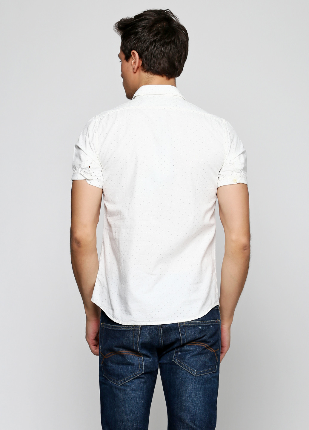 Белая кэжуал рубашка однотонная Garcia с коротким рукавом