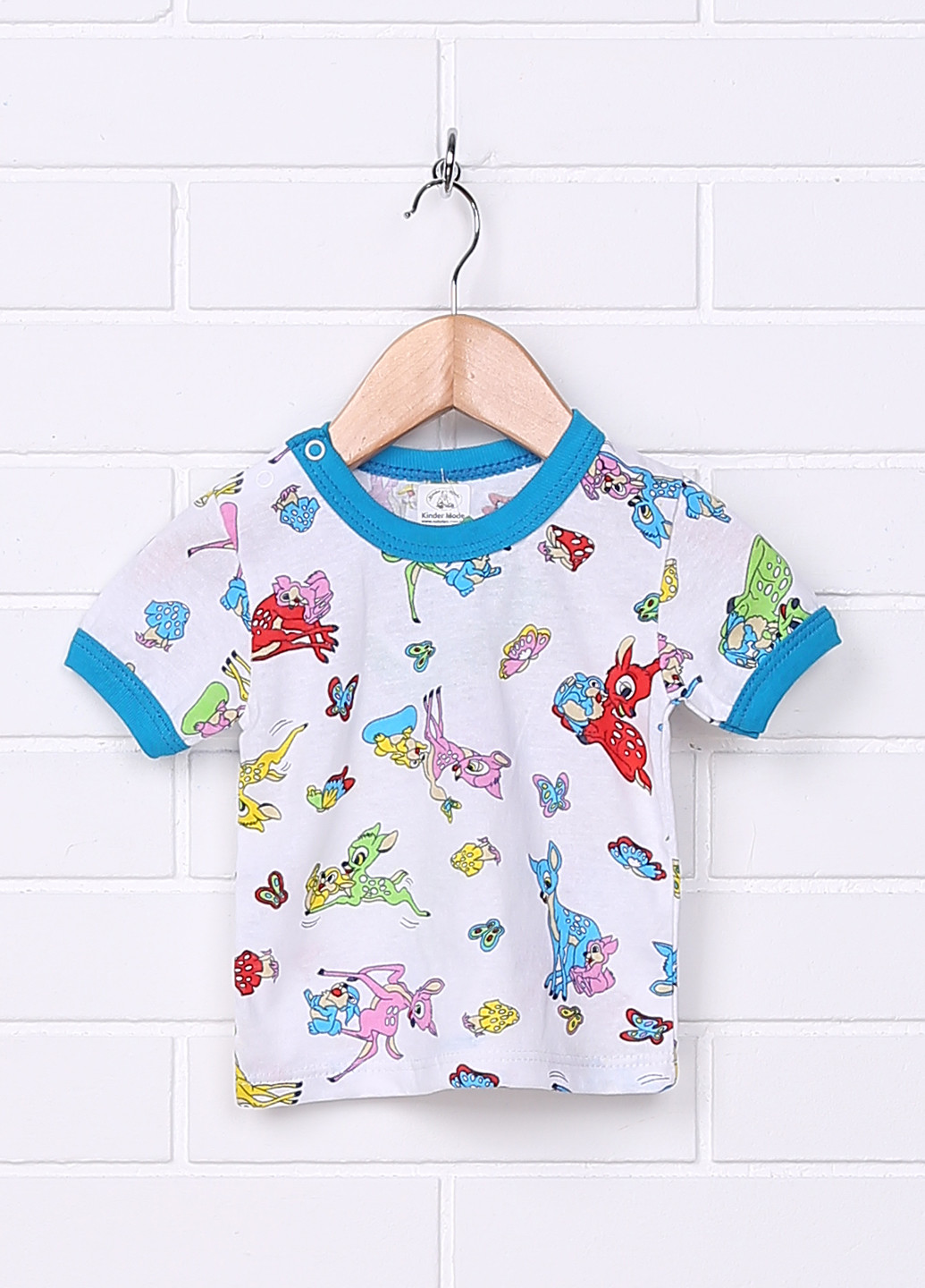 Белая летняя футболка с коротким рукавом KINDER MODE