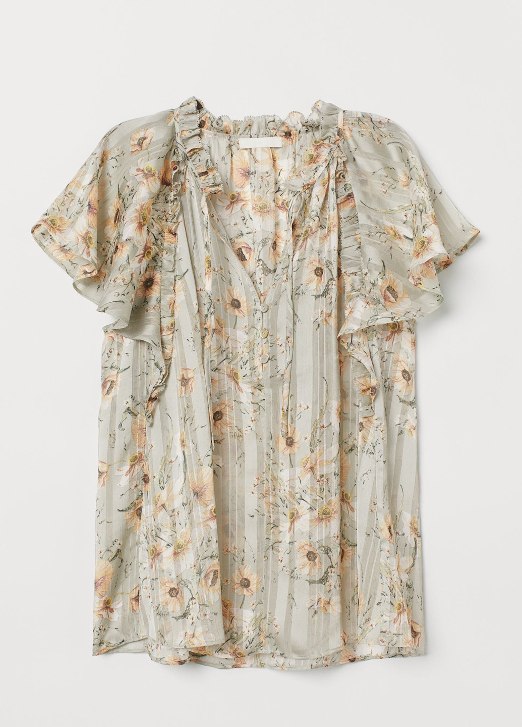 Сіро-бежева літня блуза H&M