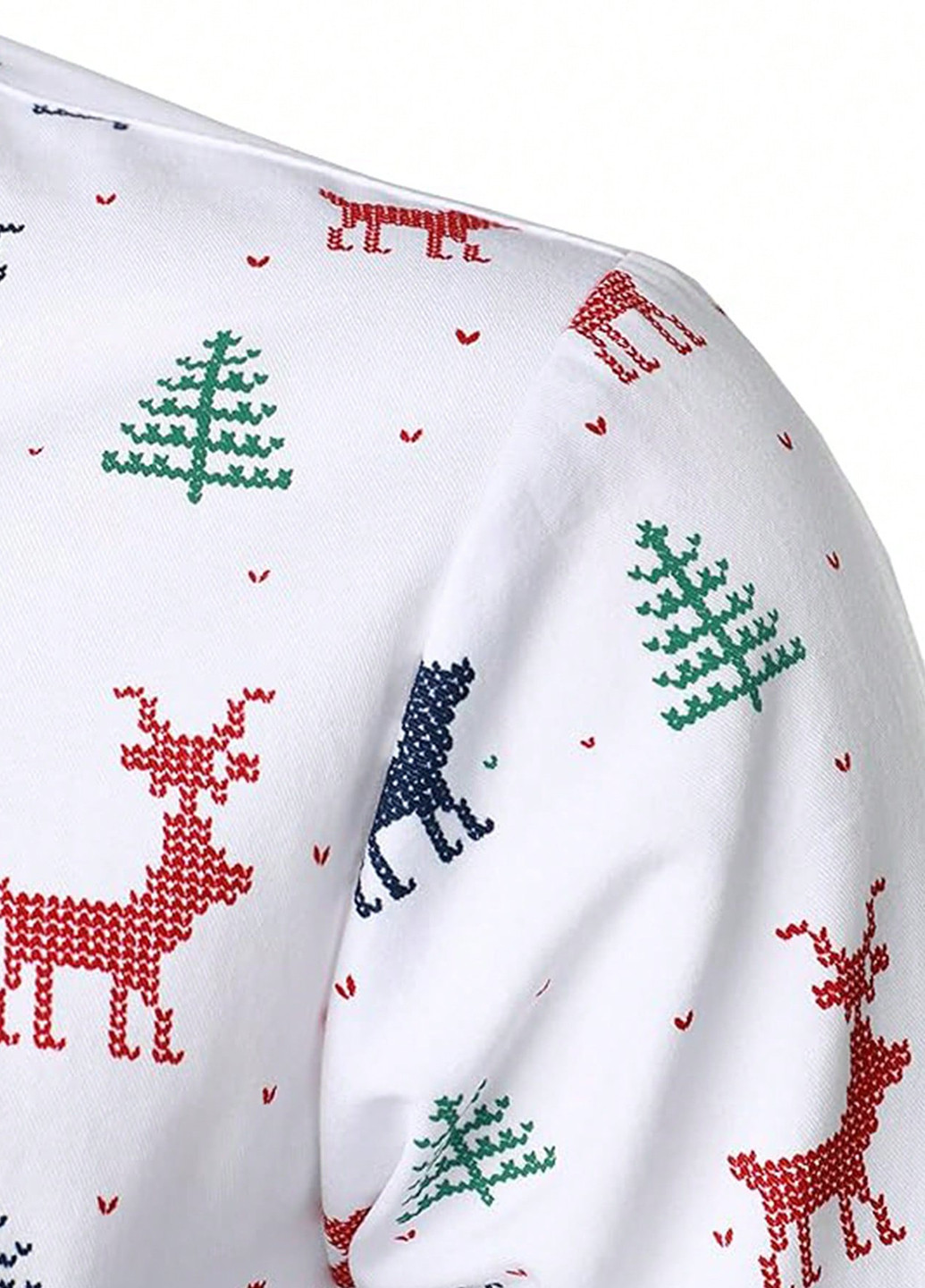 Белая кэжуал рубашка новогодний SHEIN