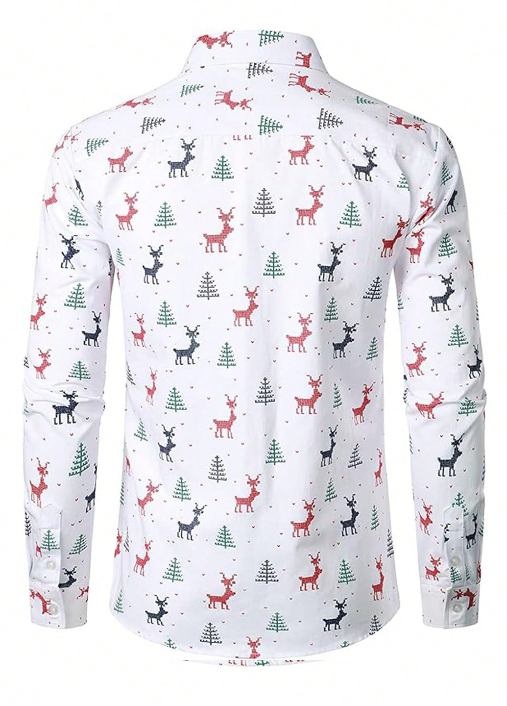 Белая кэжуал рубашка новогодний SHEIN