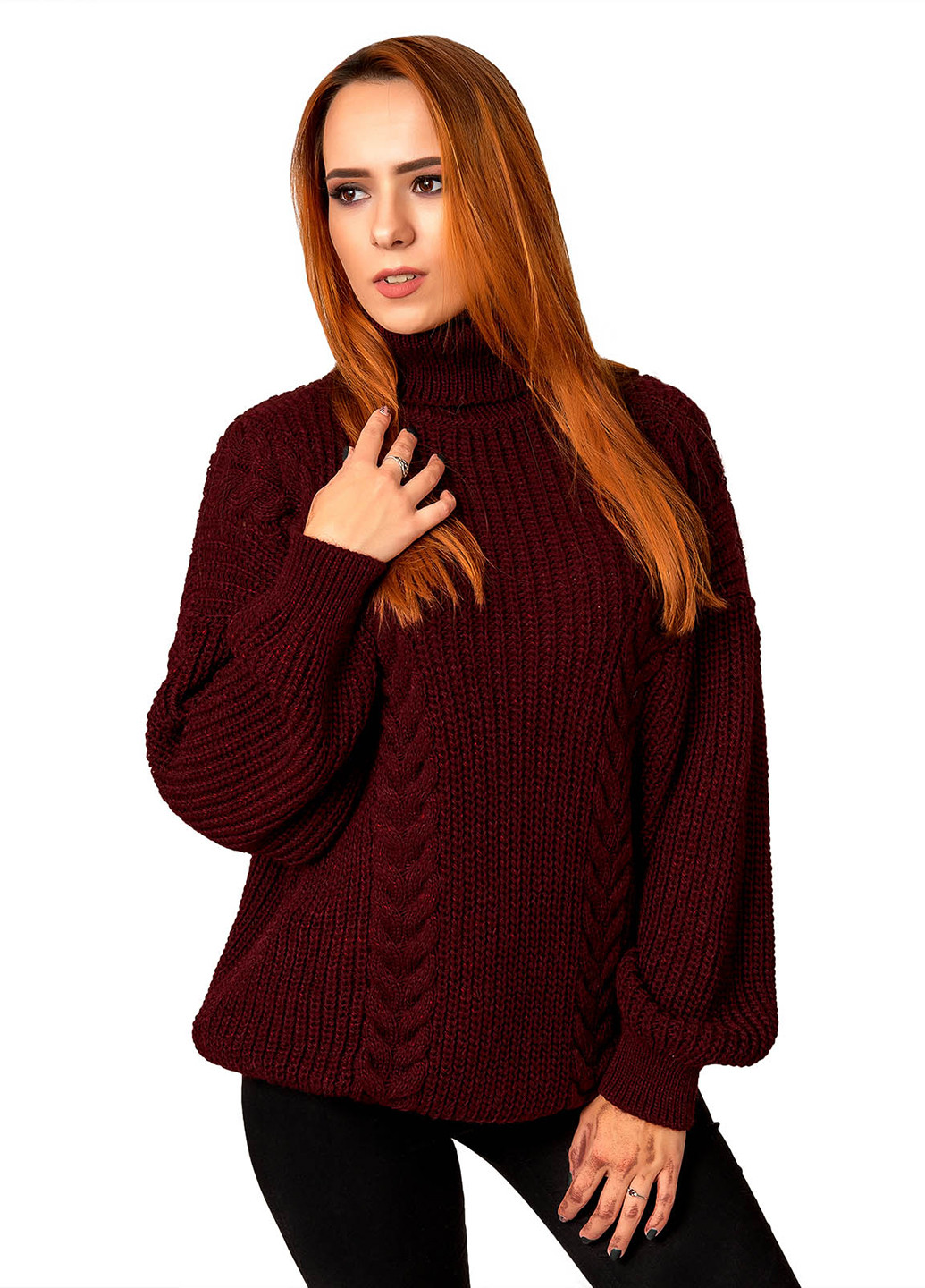 Бордовый зимний свитер Palvira