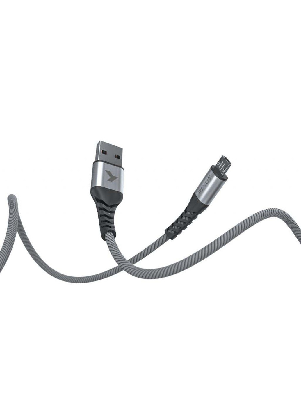 Дата кабель (4897058531145) Pixus usb 2.0 am to micro 5p 1.0m flex gray (239382856)