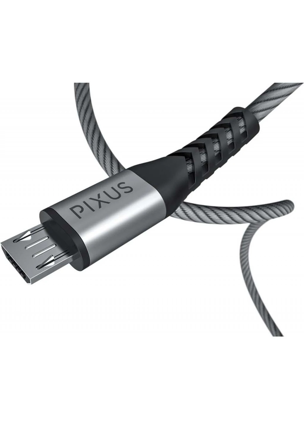 Дата кабель (4897058531145) Pixus USB 2.0 AM to Micro 5P 1.0m Flex Gray (239382856)