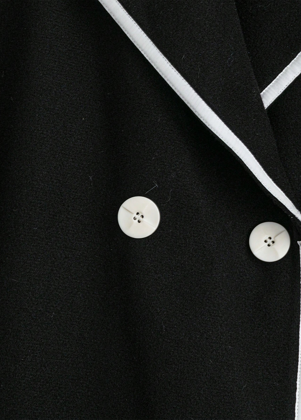 Черное демисезонное Пальто двубортное SHEIN